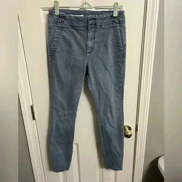 Anthropologie Pilcro High Rise Darted Skinny Jeans Light Wash Black Size 26 - Picture 1 of 4